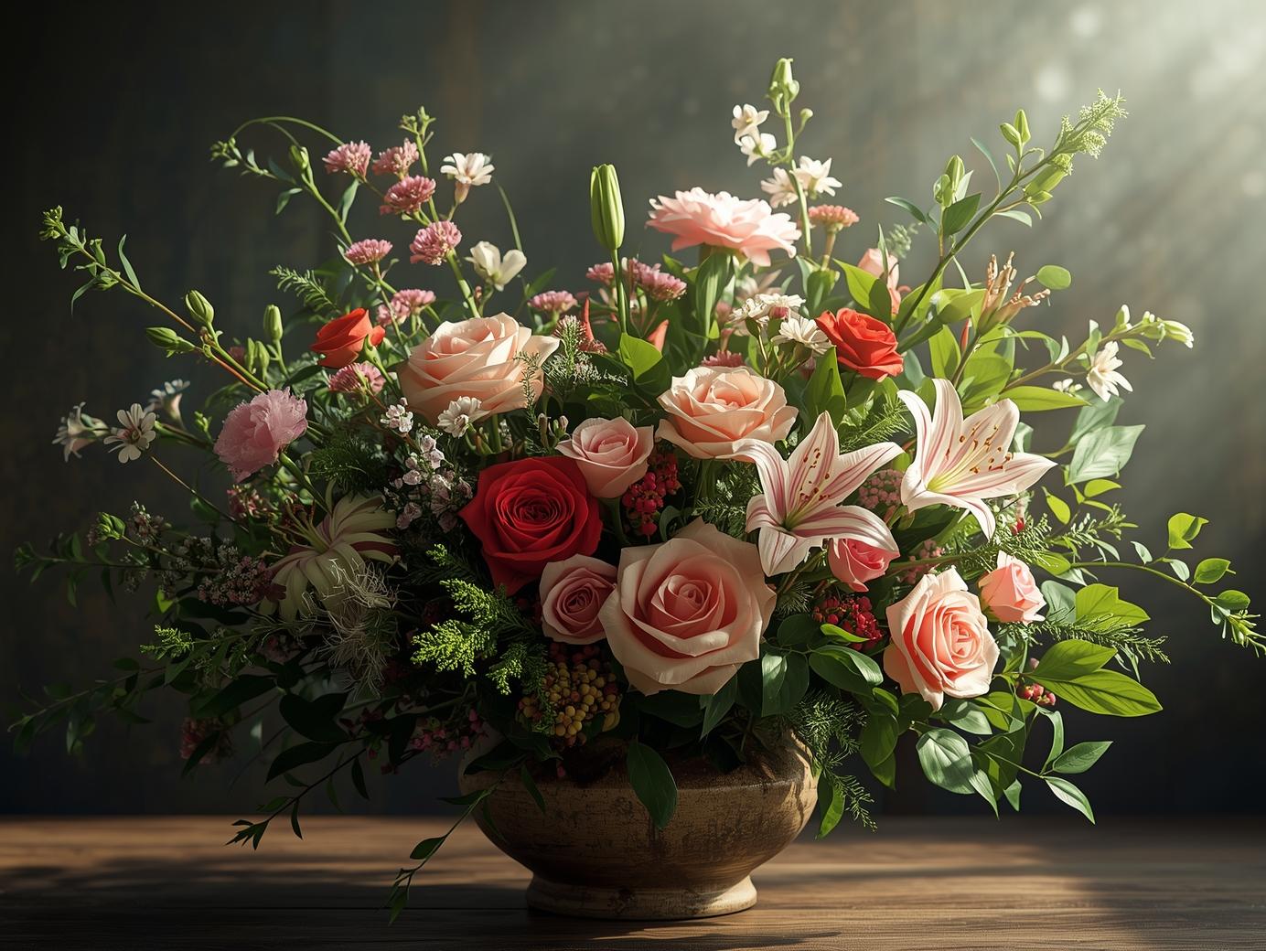 Kaunis kukkajärjestely